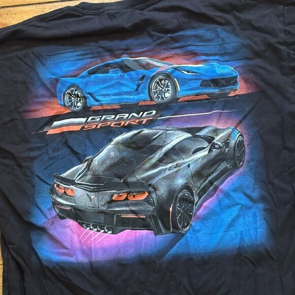 Anvil Grand Sport Men’s Black Race Car T-shirt Large - Picture 3 of 5